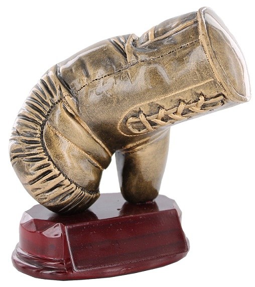 Bronze Finish Boxing Glove Mounted On Wooden Base Trophy