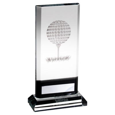 Clear/Black Golf Glass Plaque