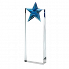 Clear Glass Wedge with Blue Glass Star