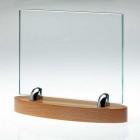 Glass Rectangle on Wood Base