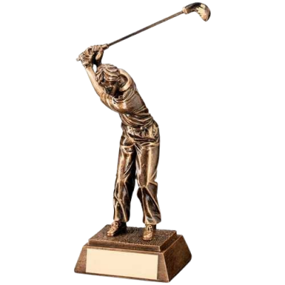 Gold Male Back Swing Golfer